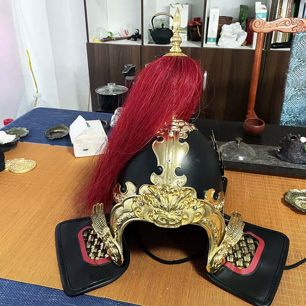 Song/Ming Phoenix-Wing Helmet, Metal Chinese Armor Steel Helmet Accessory - Image 5