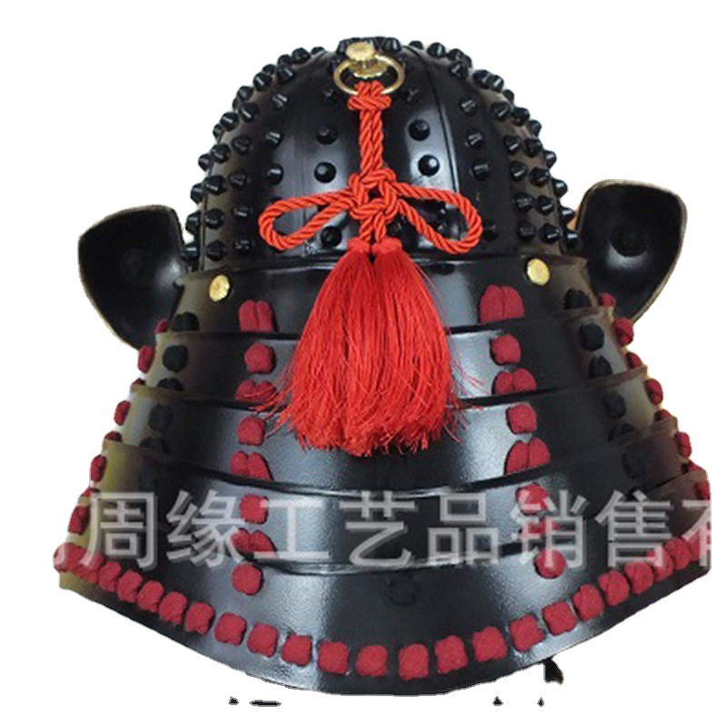 Wearable Japanese Kabuto-Style Helmet Replica with Eagle Hook Nose Copper Carving, Film Prop - Image 5