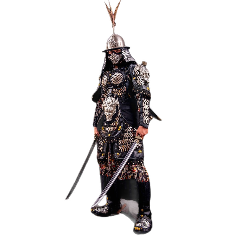 Chinese-Style Split-Piece General's Armor Set, 19-Piece Wearable Stainless Steel Film Prop - Image 5