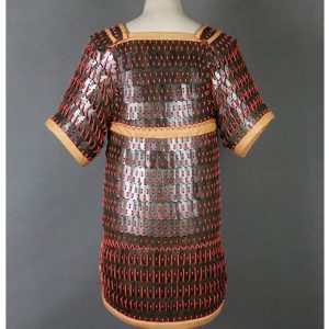 Children's Stage Performance Battle Robe Costume Armor, Red Classical Style, Iron Construction