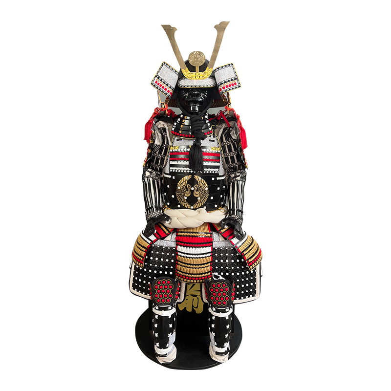 Wearable Japanese Samurai Armor Replica Iron Warring States Style Display Suit with Wooden Box Packaging - Image 5