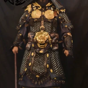 Black-iron mountain-pattern armor black-iron mountain-pattern armor Tang armor Tang helmet black-iron heavy armor mingguang armor