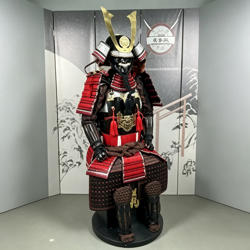 Japanese-style Warring States Samurai Armor, Black-Gold-Red Wearable Replica for Display and Film Props - Image 2