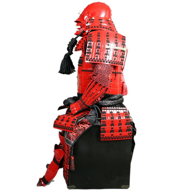 Japanese-Style Mini Samurai Armor Ornament, Handmade Warring States-Inspired Model, Wooden Box Display - Image 5