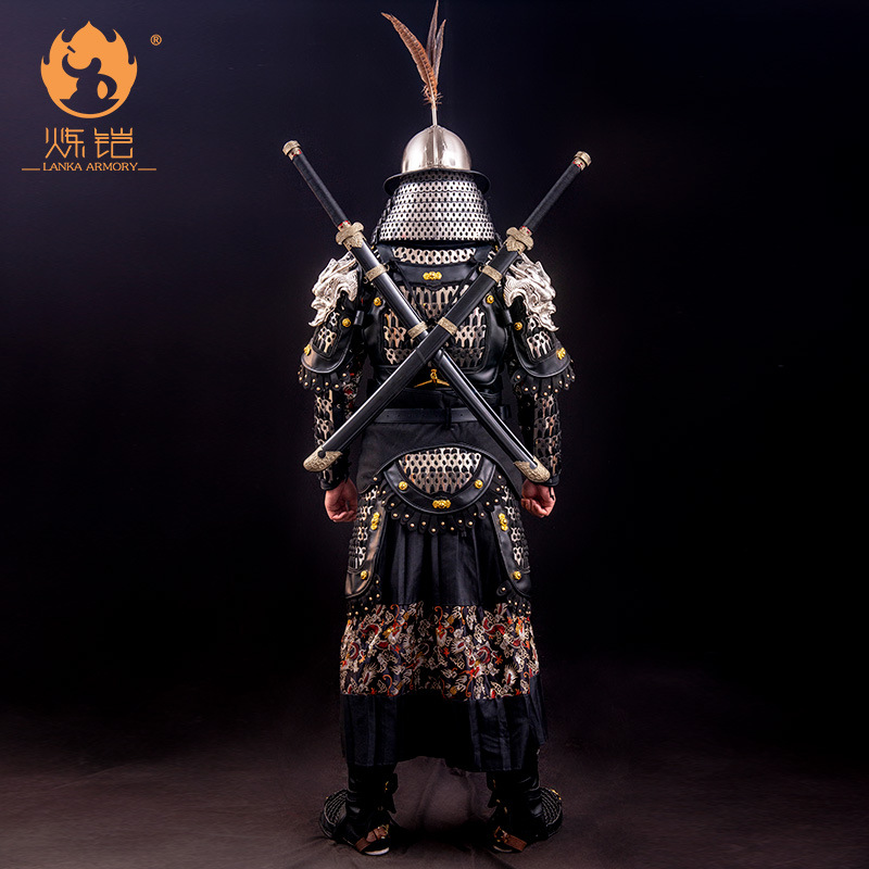 Chinese-Style Split-Piece General's Armor Set, 19-Piece Wearable Stainless Steel Film Prop - Image 4