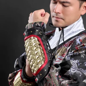 Ming Feiyufu / Jinyiwei Wrist Guards, Unisex Metal Armor Arm Guards Hanfu Accessory