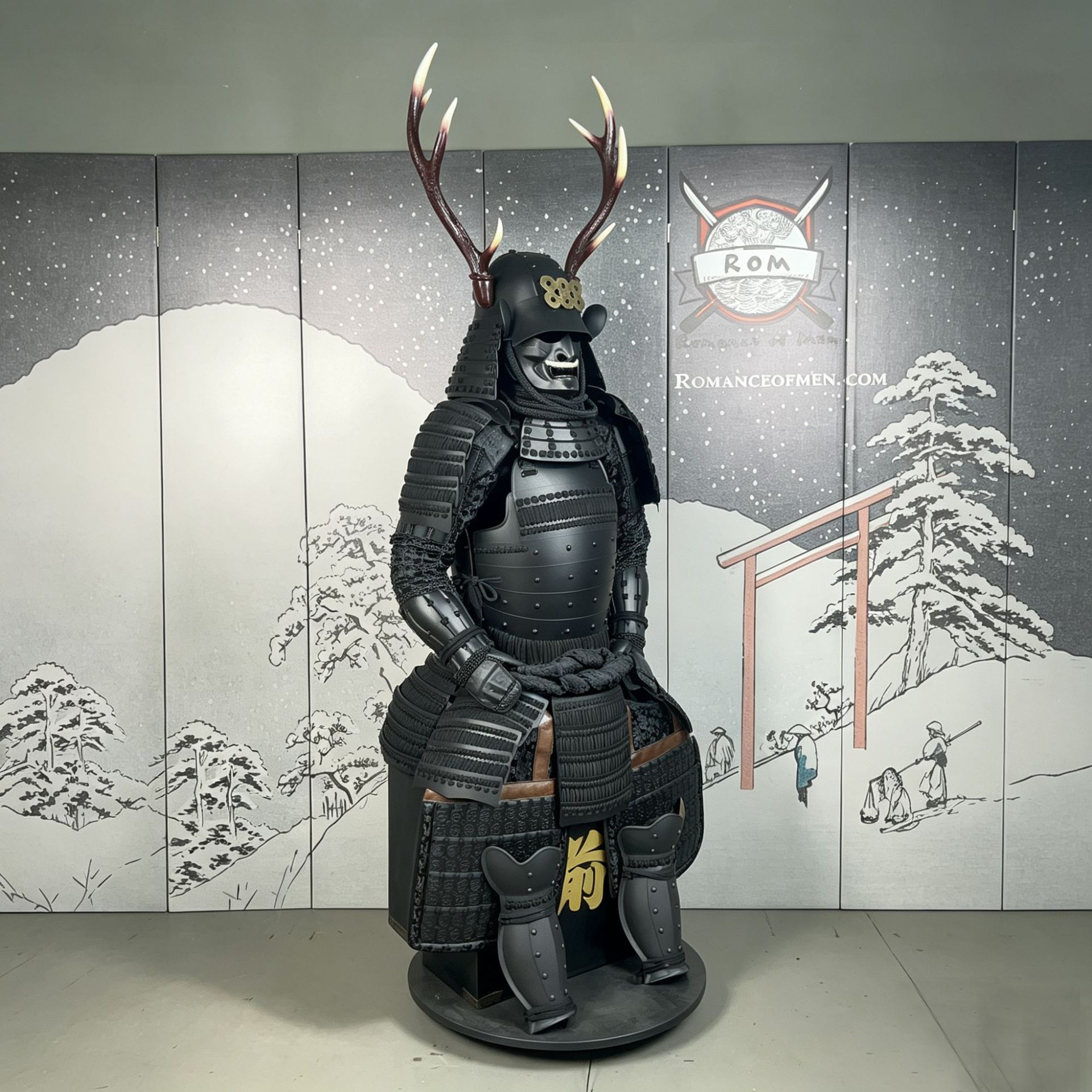 Japanese-style Black Samurai Armor Replica, Sengoku Sanada Yukimura-inspired Film Prop, Floor-standing Display Suit - Image 2