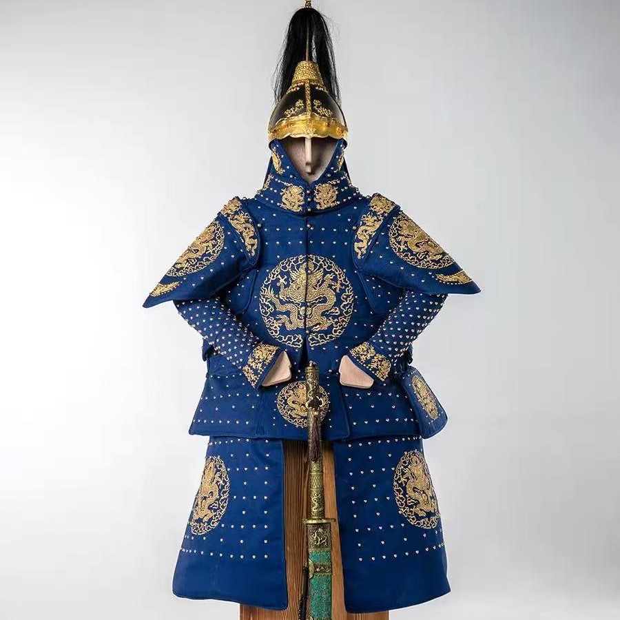 Qing Dynasty Qianlong Grand Parade Armor Replica, Handmade Chinese General's Costume - Image 3