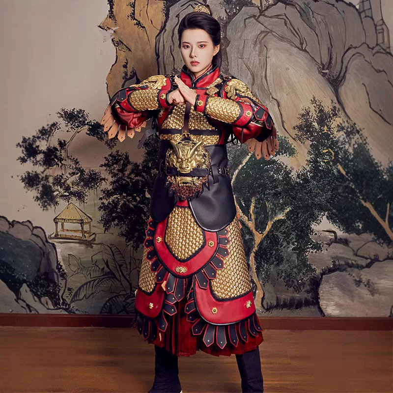 Genuine Ming-Song Mountain-Pattern Metal-Look Split Cosplay Armor, Adult Chinese General Armor - Image 2