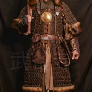 Premium Mongol-Yuan style cowhide front-open lamellar realistic premium Mongol-Yuan lamellar
