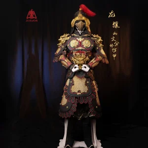 Ancient General Costume Mountain-Pattern Replica Split Armor Set, Unisex Wearable Chinese Armor