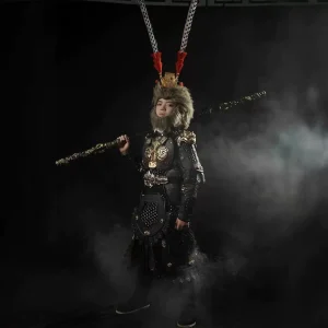New Kids Black Myth Wukong Armor Cosplay Set, Wearable China-Chic Full Armor for Children