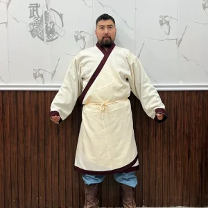 Han soldier military robe off-white Han soldier garment armor underlayer Hanfu Han military robe