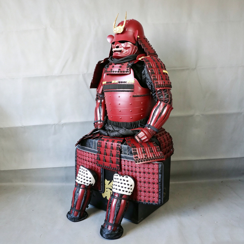 Japanese Sengoku Period Red Demon Samurai Armor Replica Large Floor Decorative Ornament - Image 2