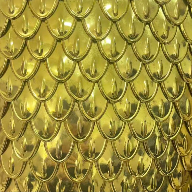 Dragon Scale Armor Stainless Steel Pieces Shanwen Chinese Armor DIY Metal Prop Pendant, Gold, 1000-Piece Pack - Image 2