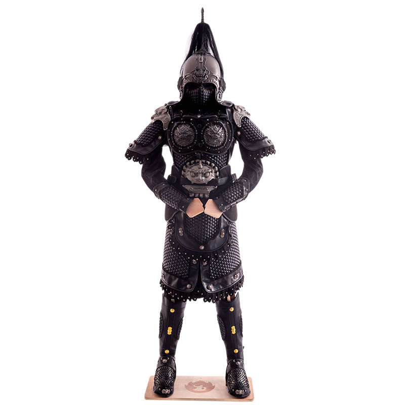 Black Little General's Chivalrous Wearable Armor Costume, Stainless Steel Stage Performance Outfit, Unisex Theatrical Prop, 22-Piece Set - Image 5