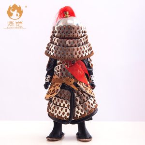Metal Armor General Figurine Ornament, Antique-Style Desktop Decorative Craft, Gift Box