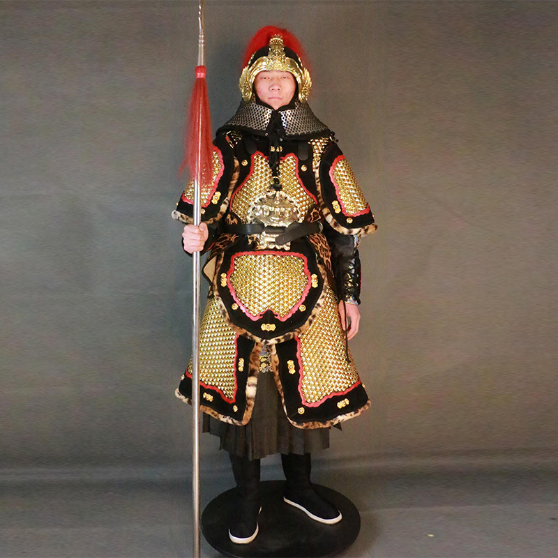 Ancient Chinese General Armor Performance Suit, Qin-Han Style War Robe, Stainless Steel Replica - Image 4