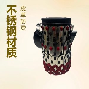 Children's Stainless Steel Insulated Bottle Bag with Leather Anti-Scald Cup Sleeve