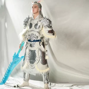 Nezha 2 Ao Bing Cosplay Armor, East Sea Dragon King Wearable China-Chic Metal-Look Armor