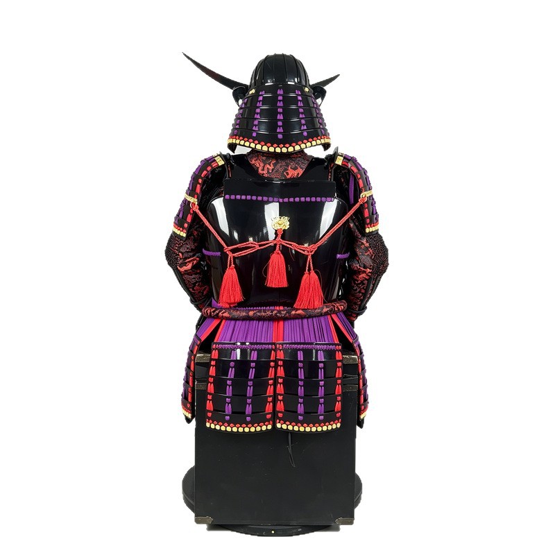Purple-red Iron Samurai Armor Ornament Vintage Model Home Decor Film Prop - Image 5