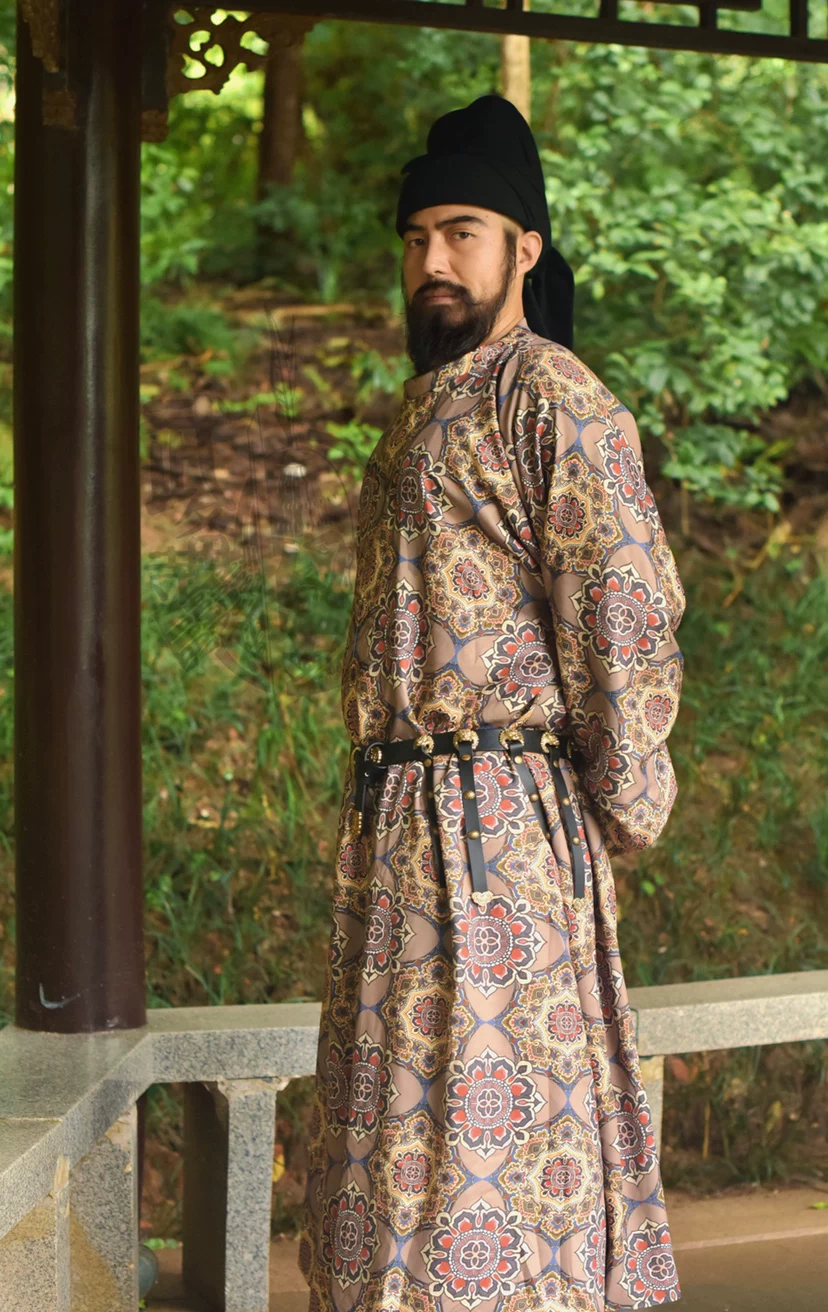 Restored Tang baoxiang brocade round-collar robe restored volume baoxiang round-collar robe Tang-style dress - Image 3