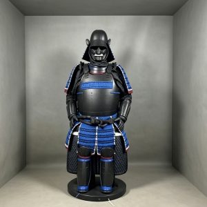 Japanese-Style Samurai Armor Set, Black and Blue Full-Body Wearable Replica for Display and Film Props