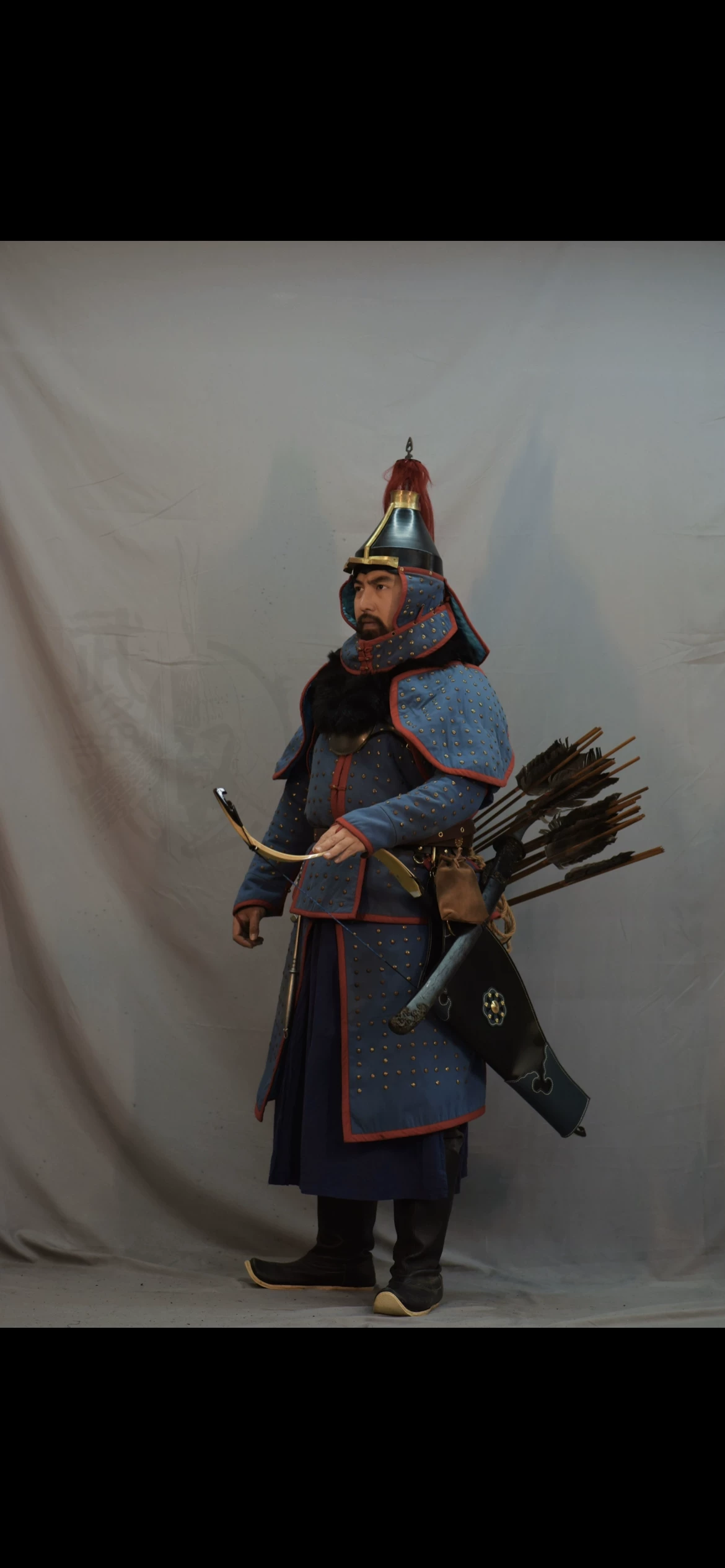 Qing Bordered Blue Banner armor Qing Bordered Blue Banner cotton armor Qing dynasty armor Qing cotton armor - Image 3