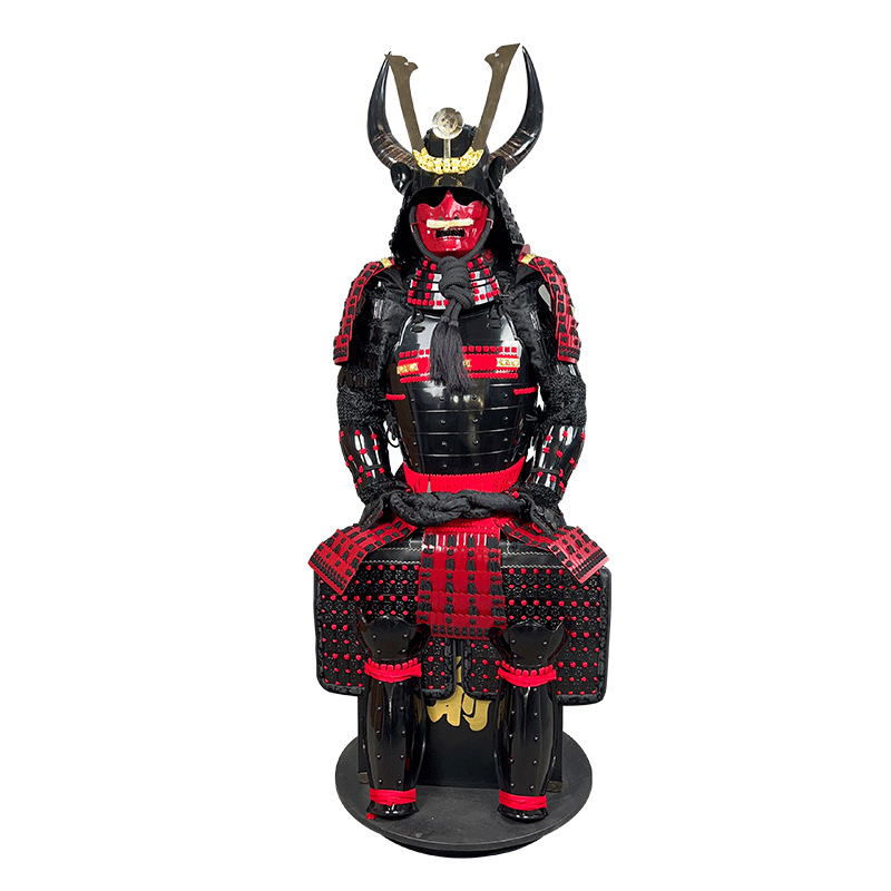 Japanese Samurai Armor Set, Wearable Iron Replica with Front Charm and Two Mantles - Image 5