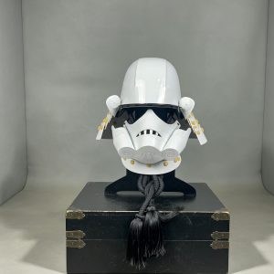 Japanese-style Warring States Samurai Helmet Replica Display Piece with Wooden Box