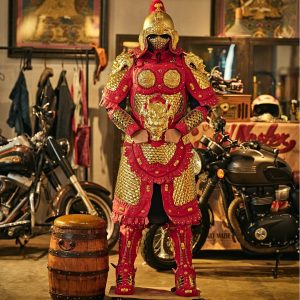 Ming Dynasty-inspired Fish-Scale Warrior Armor, Wearable Metal Replica, General Zhao Gongming Costume