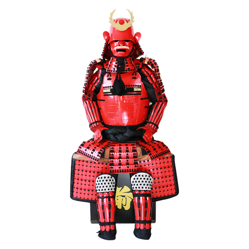 Wearable Japanese Samurai Armor Body Suit, Red Classical Style, Iron Construction, Display Replica - Image 5