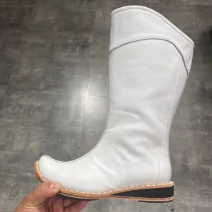 Small white leather boots cowhide boots white boots Hanfu white leather boots cowhide white boots Han boots Han dynasty boots