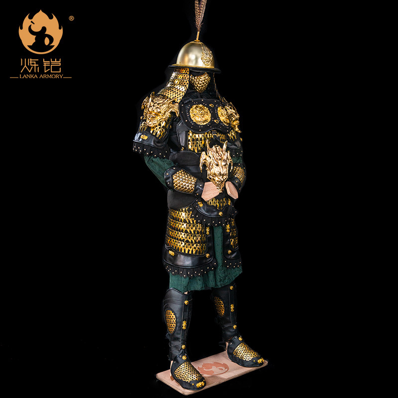 Yang Family Six-Star Armor Gold-Plated Detachable Song-Ming Style Wearable Metal Stage Prop Armor - Image 4