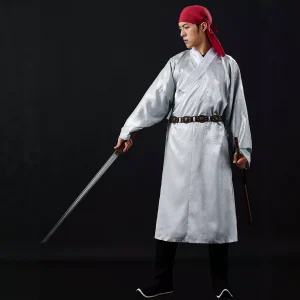 Dragon-Motif Ming Zhishen 2026 Unisex Cross-Collar Straight Hanfu, Armor Inner Swordsman Daoist Robe