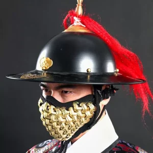 Metal Armor Face Mask, Jinyiwei Feiyufu Steel Half-Face Mask, Ancient-Style Hanfu Accessory