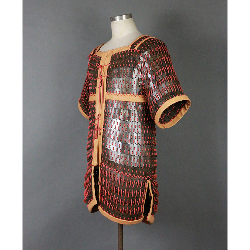 Children's Stage Performance Battle Robe Costume Armor, Red Classical Style, Iron Construction - Image 4