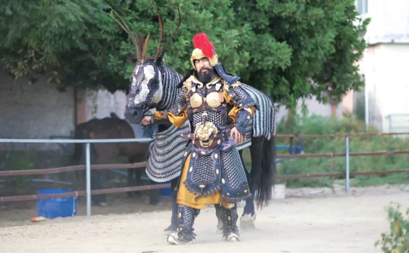 Fully armored cavalry horse armor horse barding Iron Pagoda (Tiefutu) cataphract heavy-cavalry horse armor linked horse cataphract armor - Image 5