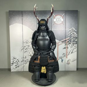 Japanese-style Black Samurai Armor Replica, Sengoku Sanada Yukimura-inspired Film Prop, Floor-standing Display Suit