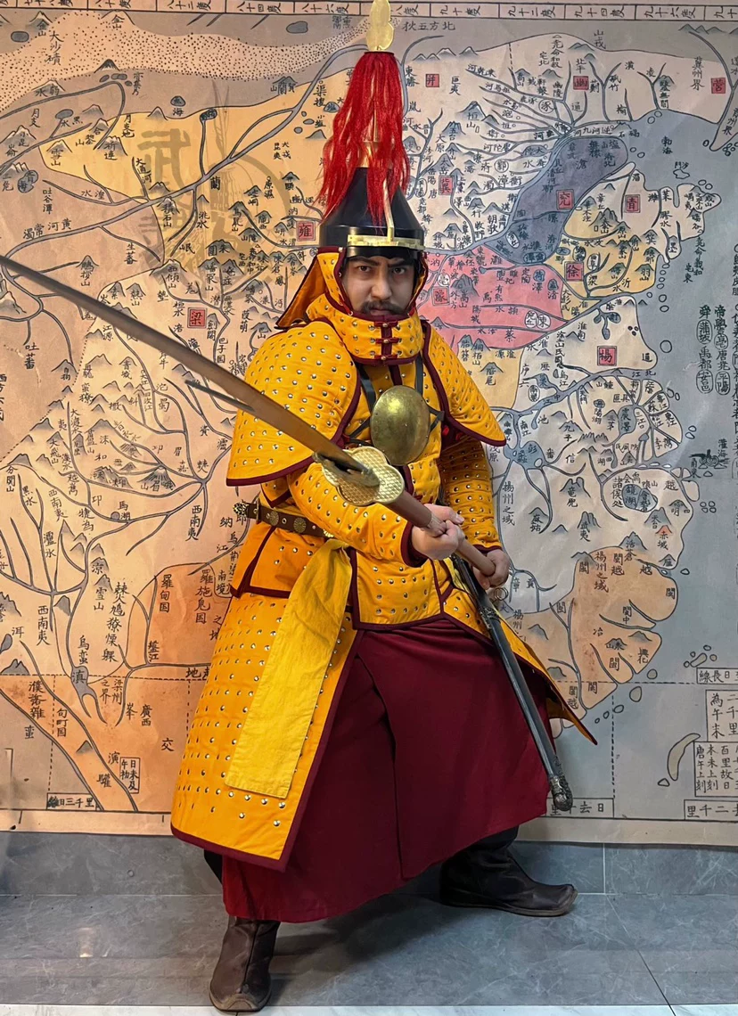 Bordered Yellow Banner armor Qing Bordered Yellow Banner armor Qing cotton armor Bordered Yellow Banner cloth iron armor - Image 2