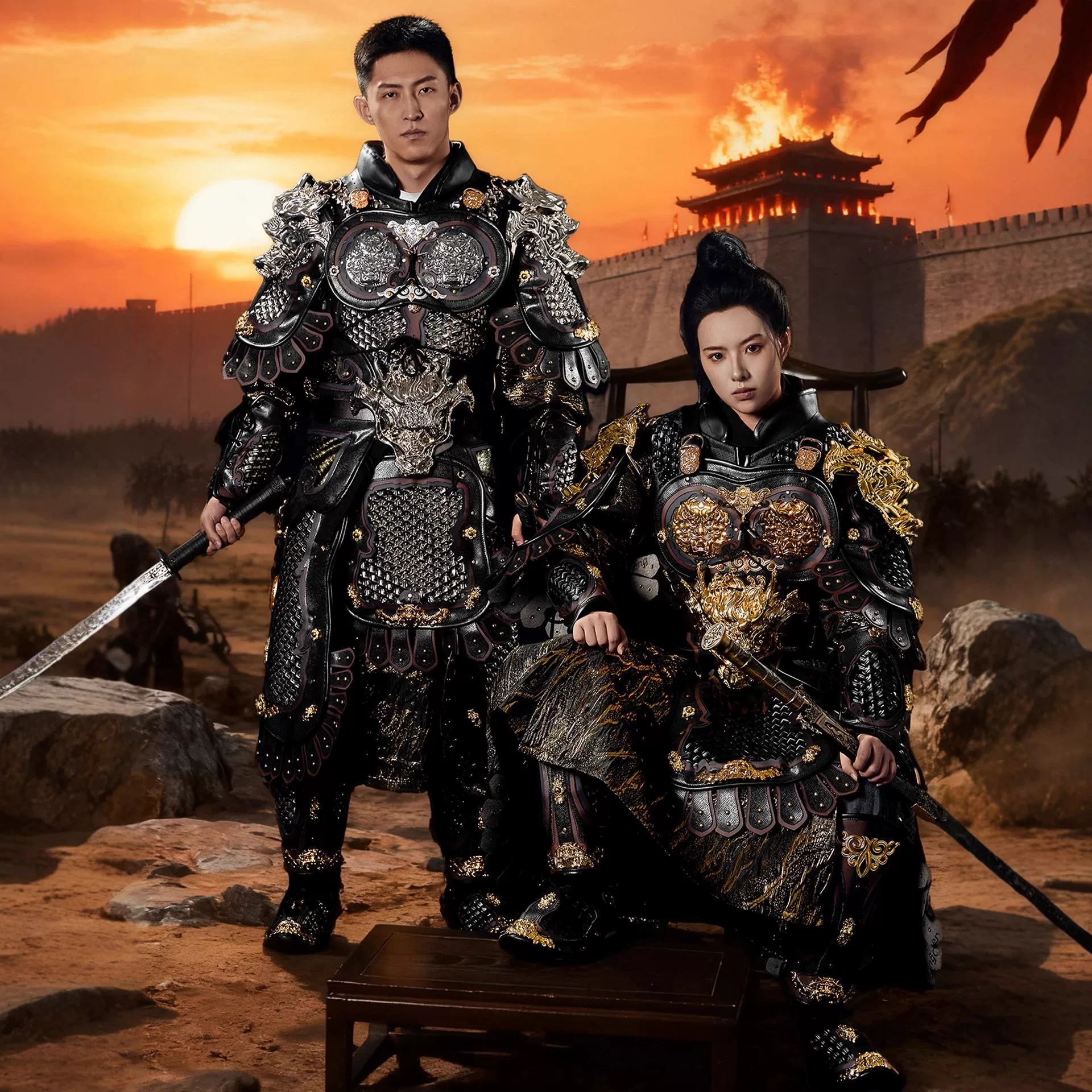 Metal Split Armor Complete Set, Mountain-Pattern Wearable/Display General Armor - Image 2
