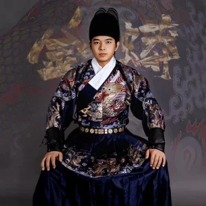 Original Golden-Python Yesa/Tieli Unisex Jinyiwei Feiyufu Python Robe, Ming Gold-Woven Hanfu
