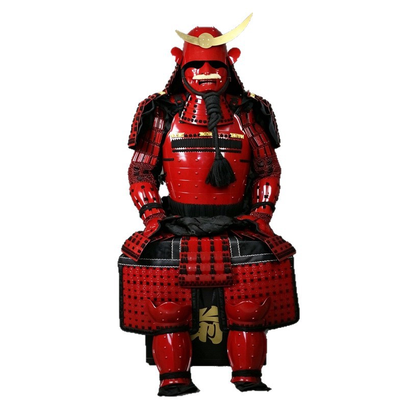 Japanese Sengoku-Period Kishibe Red Samurai Armor Full Set Replica, Iron Construction, Display and Coswear Use - Image 5