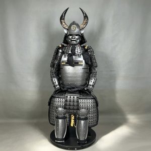 Niu Guang Dou Japanese-style Samurai Armor Replica, Silver-Black Full Set for Display and Cosplay