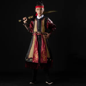 Authentic Original Kids Mountain-Pattern Straight Replica Armor, China-Chic Wearable Hard-Style Set