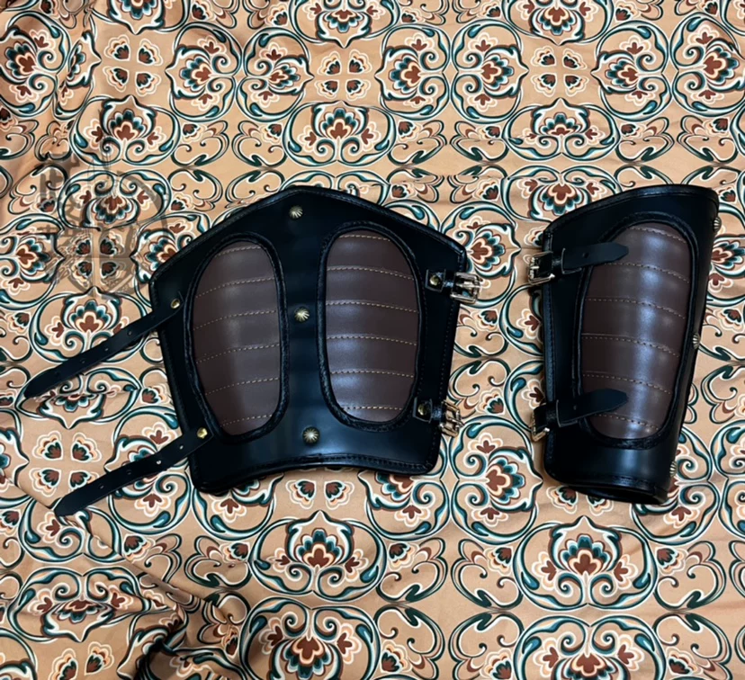 Arm guards universal arm guards cowhide arm guards Hanfu arm guards armor arm guards round-collar robe arm guards - Image 2