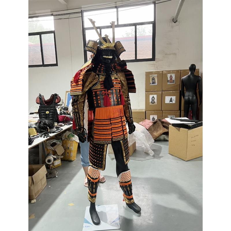 Warring States-Style Japanese Samurai Armor Replica Display Ornament in Iron with Wooden Box - Image 2