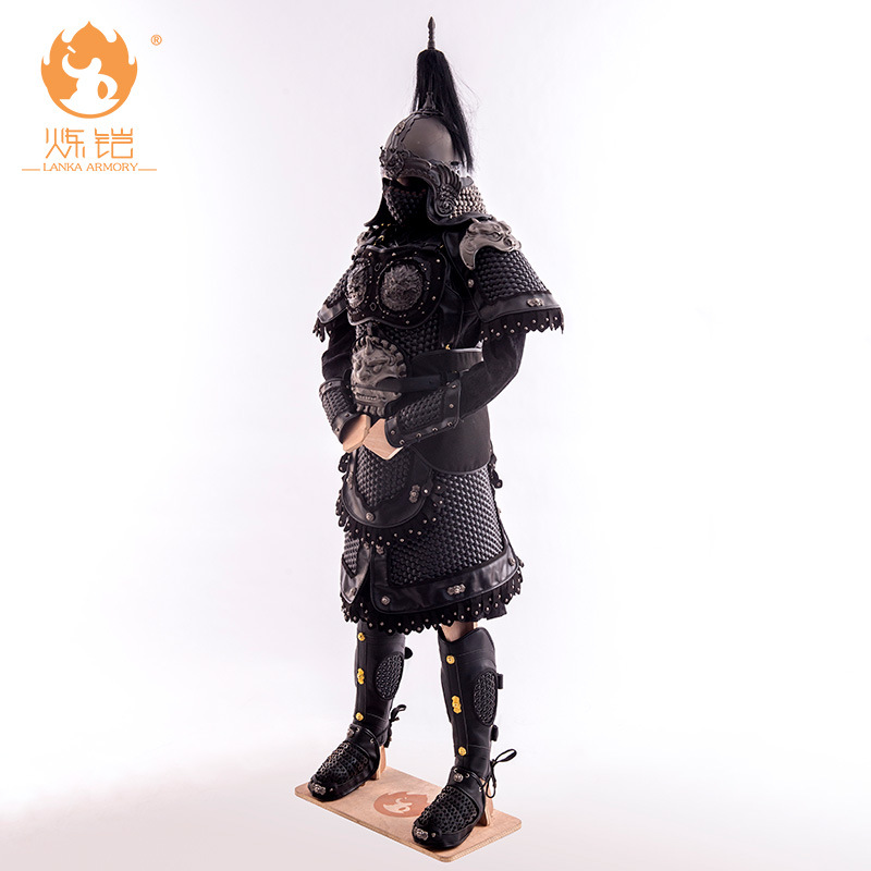 Black Little General's Chivalrous Wearable Armor Costume, Stainless Steel Stage Performance Outfit, Unisex Theatrical Prop, 22-Piece Set - Image 2