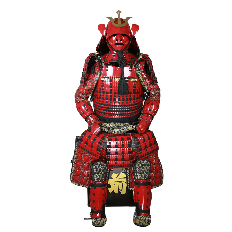 Japanese Sengoku Warrior Full Armor Set, Wearable Japanese-Style Replica, Red Display Armor - Image 5