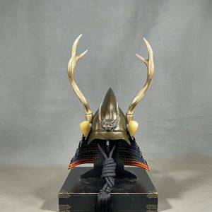 Golden Antler Samurai Helmet Replica Japanese-Style Iron Display Armor Accessory
